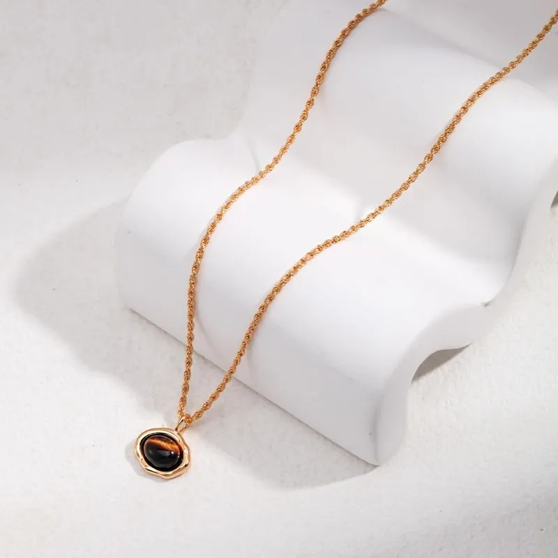 Tiger Eye Necklace in 18k Gold Vermeil