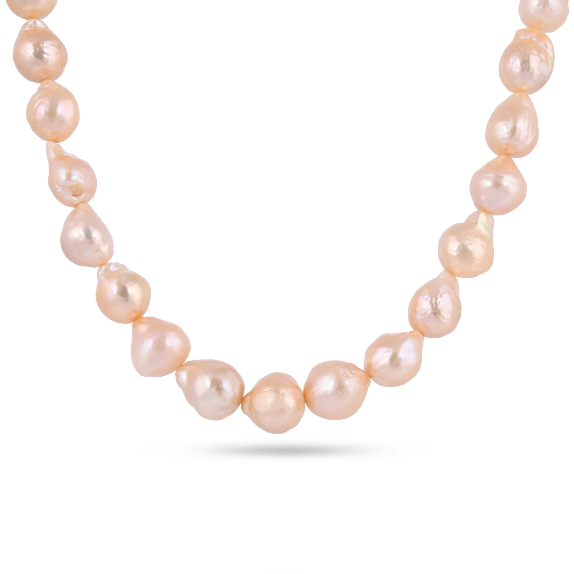 Timeless Natural Pink Baroque Pearl Necklace| 925 Silver - From Purl