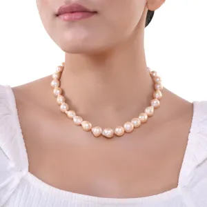 Timeless Natural Pink Baroque Pearl Necklace| 925 Silver - From Purl