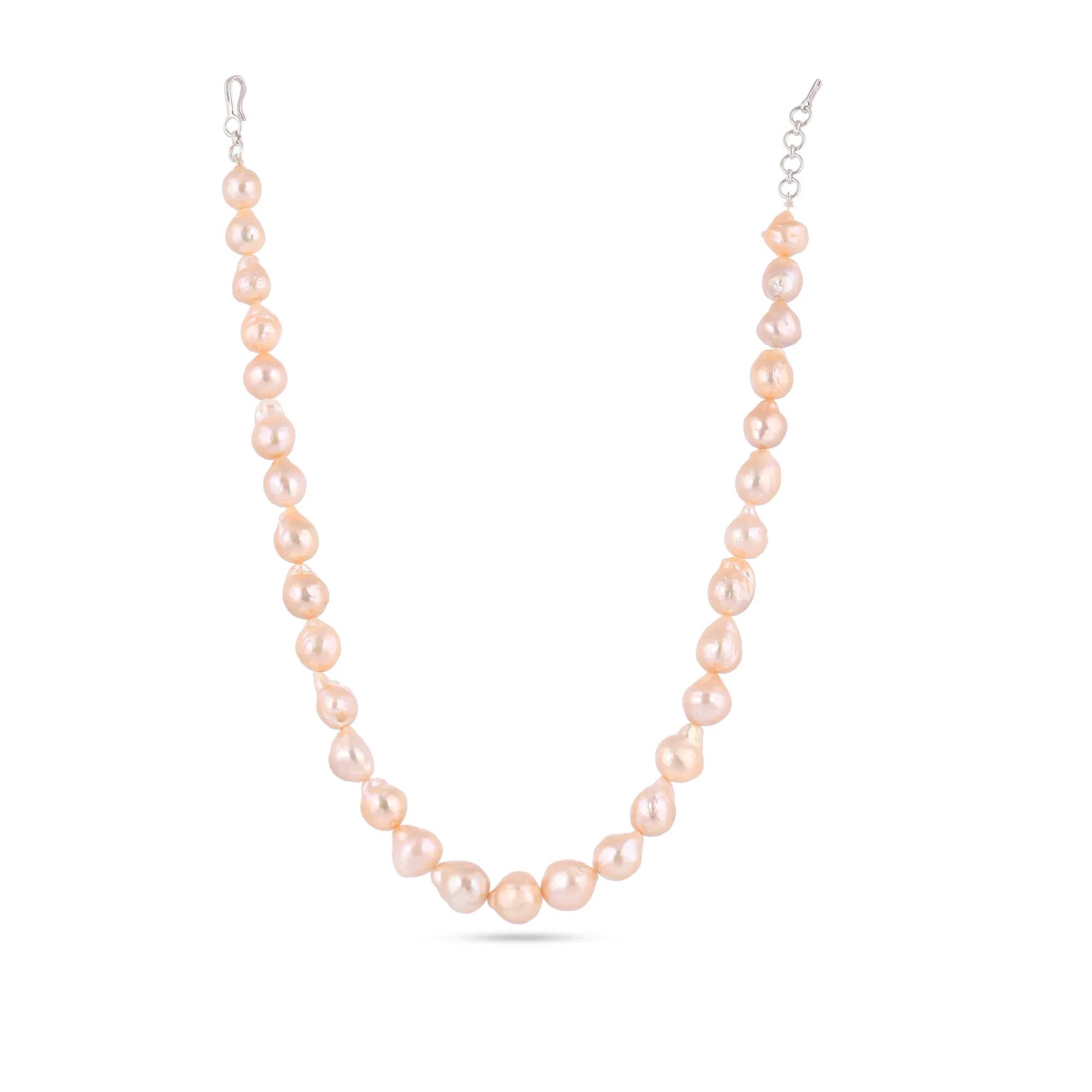 Timeless Natural Pink Baroque Pearl Necklace| 925 Silver - From Purl