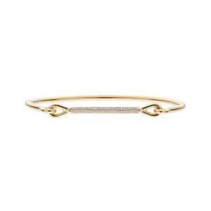 Tura Sugden 18k Yellow Gold Pave Diamond Needle Eye Cuff Bracelet