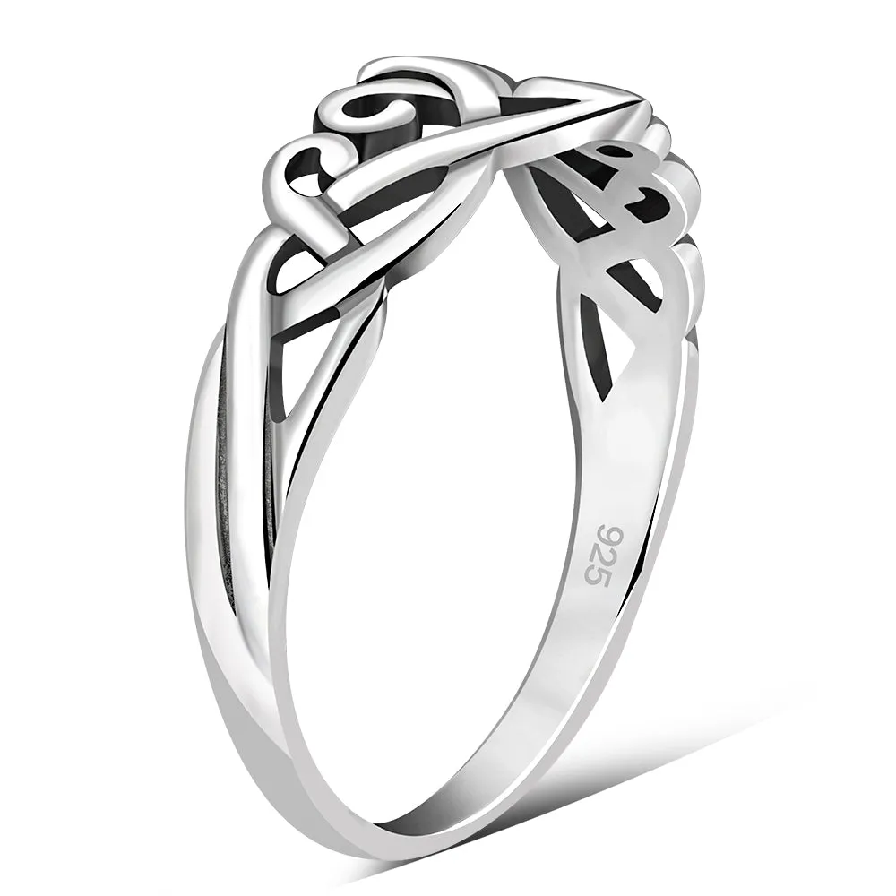 Unique Celtic Trinity knot Design Silver Ring