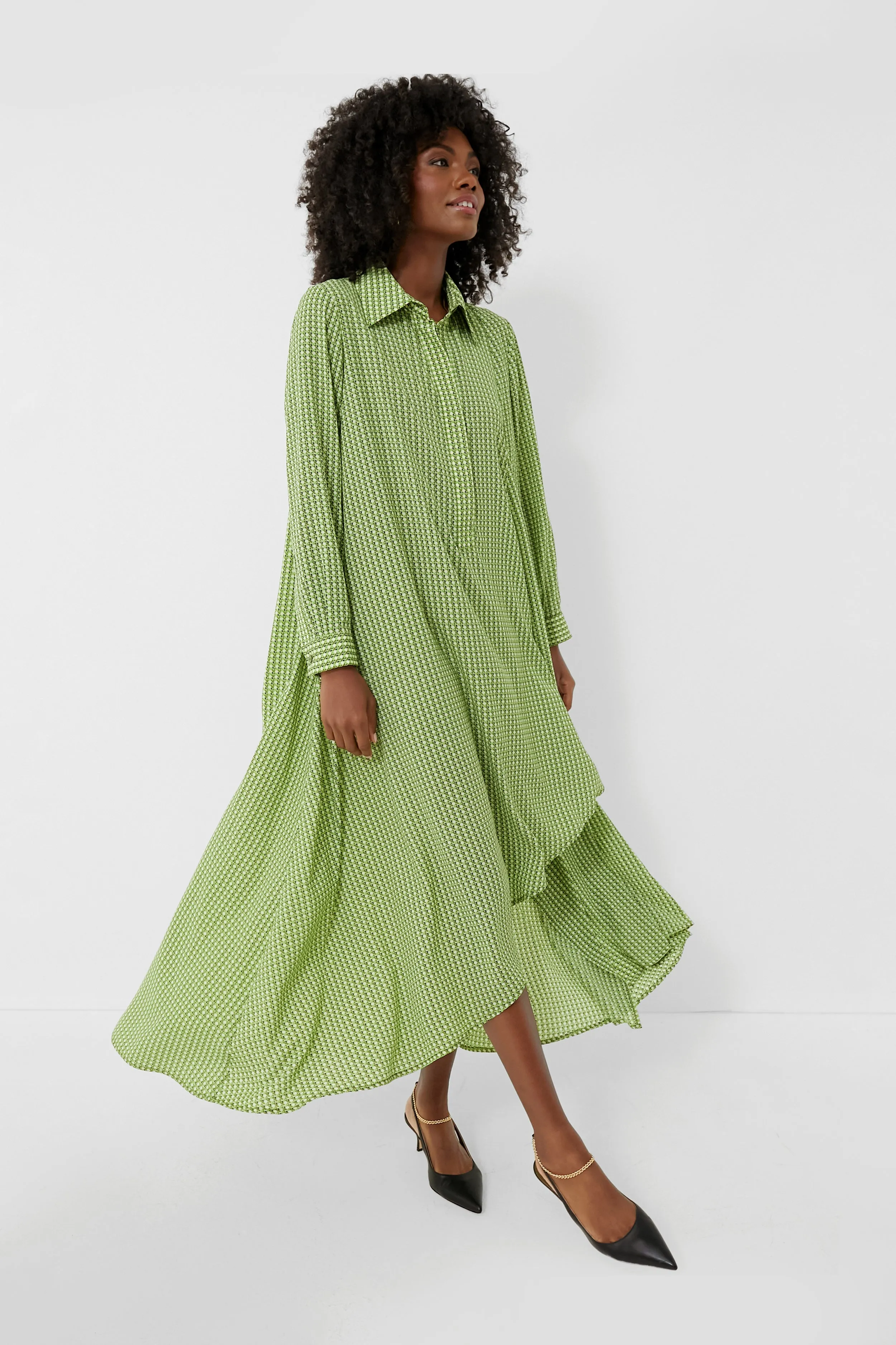 Verdant Basketweave Geo Lucille Dress