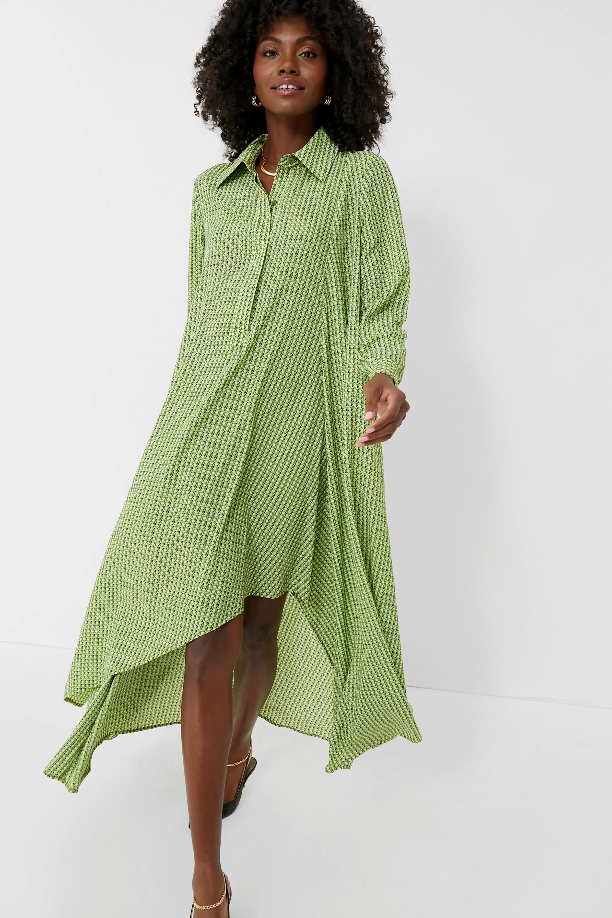 Verdant Basketweave Geo Lucille Dress