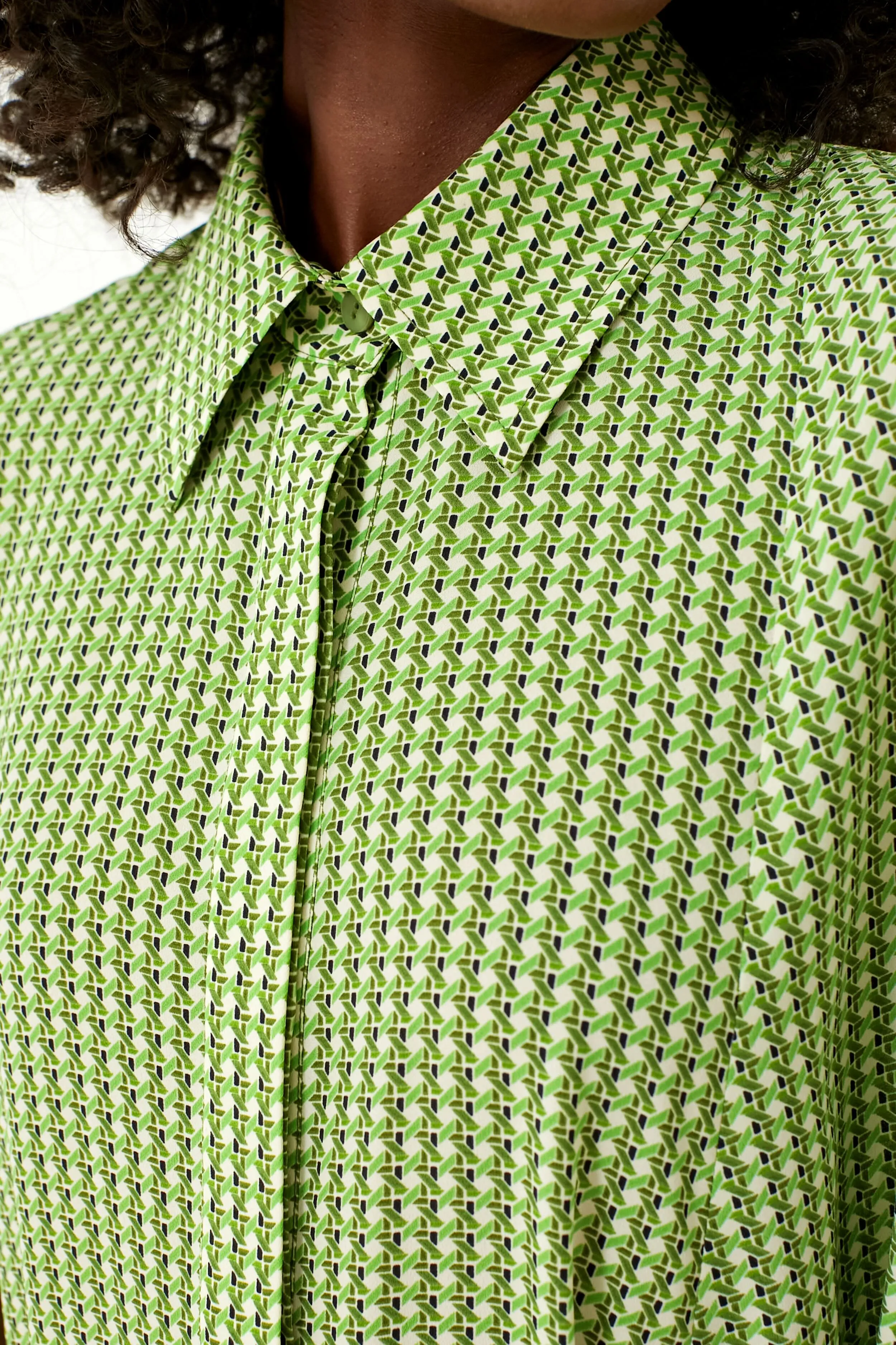 Verdant Basketweave Geo Lucille Dress