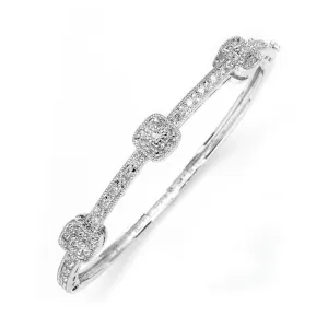 Vintage Cubic Zirconia Delicate Wedding Bangle