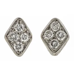 Vintage Diamond Lozenge Stud Earrings