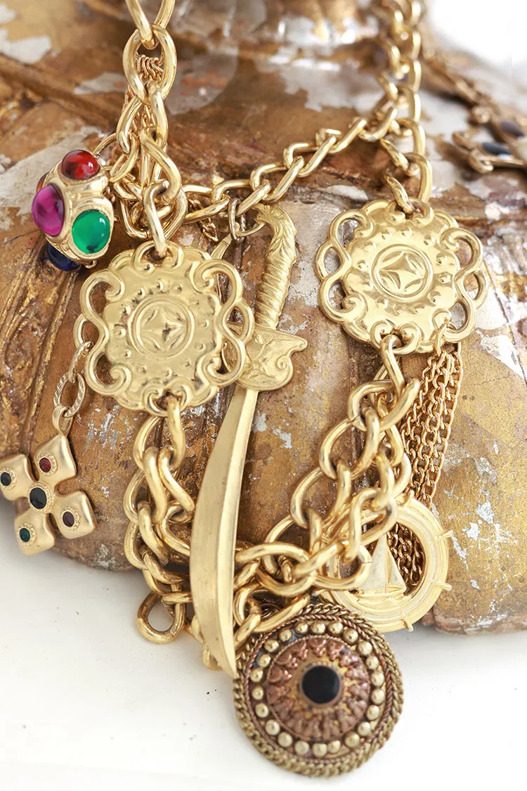 Vintage Layered Charm Necklace