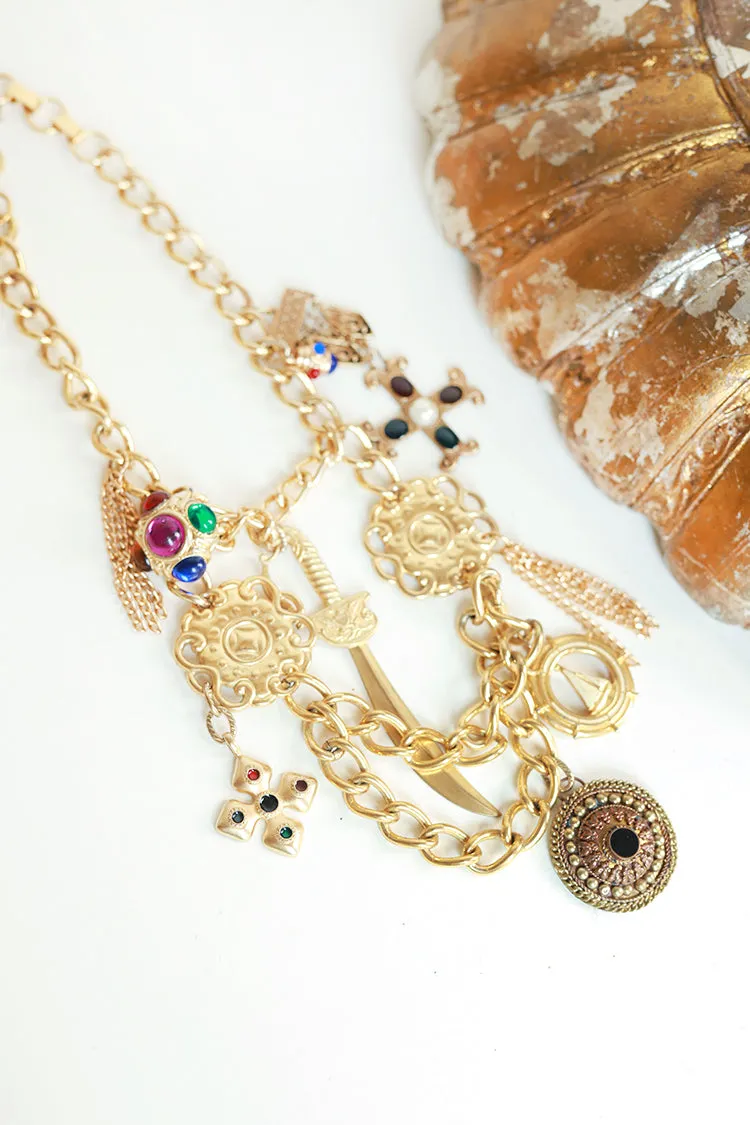 Vintage Layered Charm Necklace