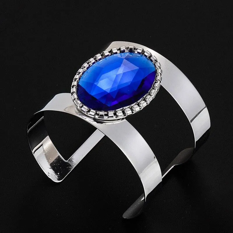 Women Unique Design Wire Multilayer Stone Wide Bangle